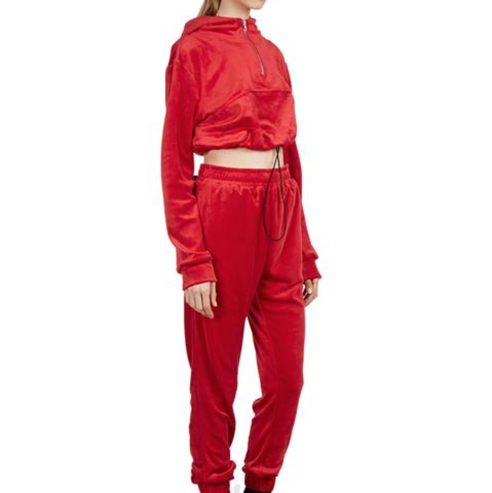 Danielle Guizio red velour set